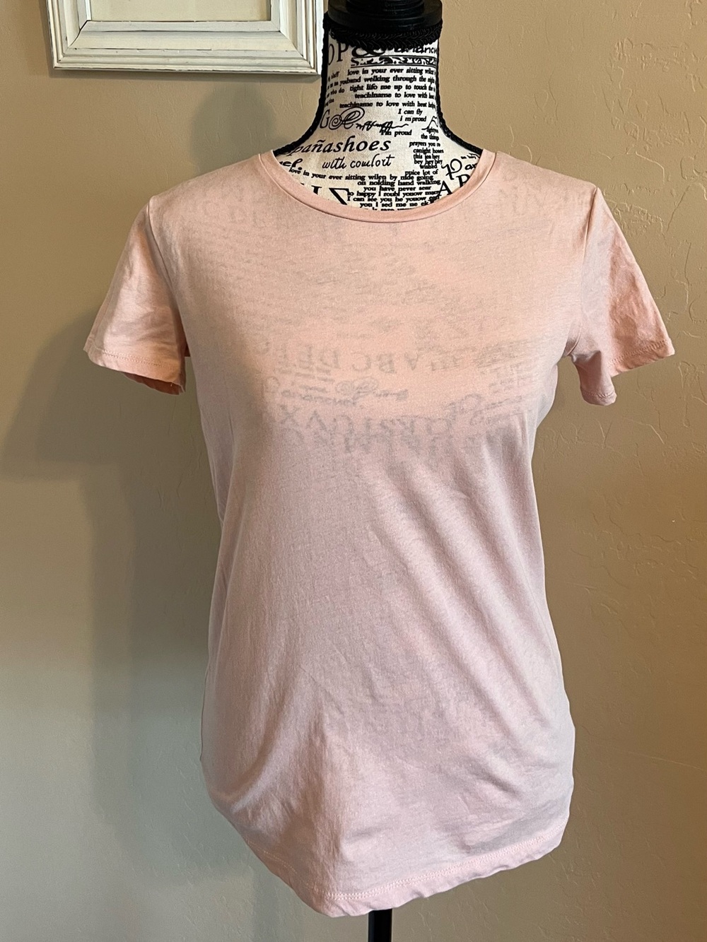 Buffalo David Bitton Light Pink Short Sleeve Crewneck Tee with sparkly fabric